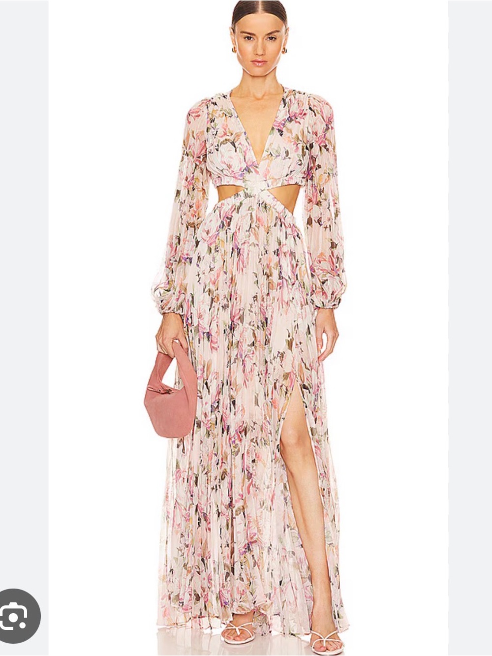 Astr Floral Pink and Green Maxi Dress
